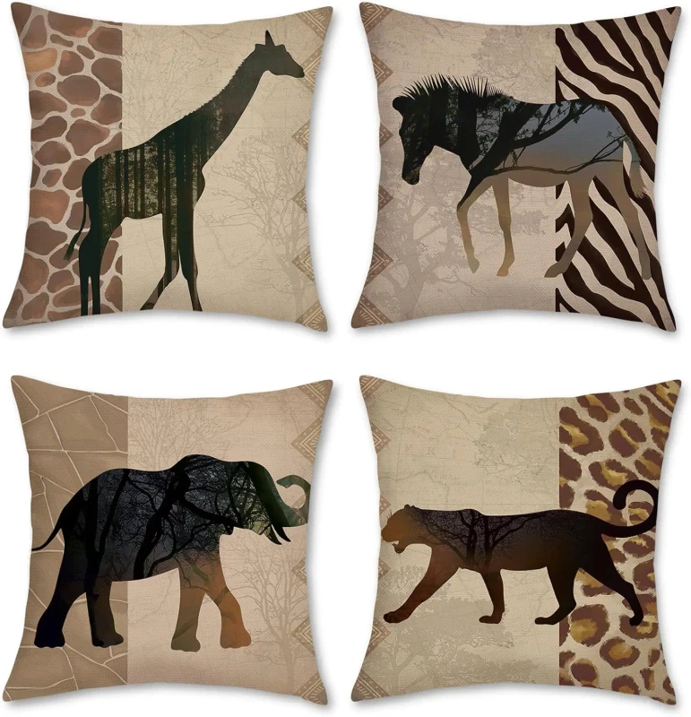 African-Animal-Leopard-Pattern-Pillow-Cover-Giraffe-Elephant-Horse-Zebra-Linen-Outdoor-Cushion-Cover-Sofa-Bed-Home-Decoration