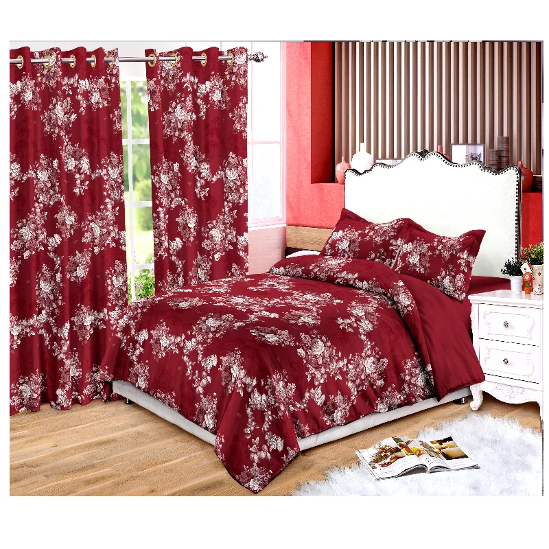 African-Style-Custom-Multi-Size-3D-Printed-Polyester-Flower-Curtain-Bedding-Set