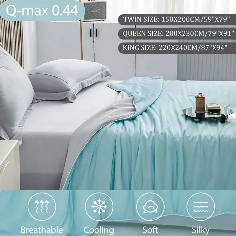 Air-Condition-Comforter-for-Summer-Pure-Color-Ice-Silk-Cooling-Blanket-Lightweight-and-Smooth-Twin-King-Size-Cold-Quilt