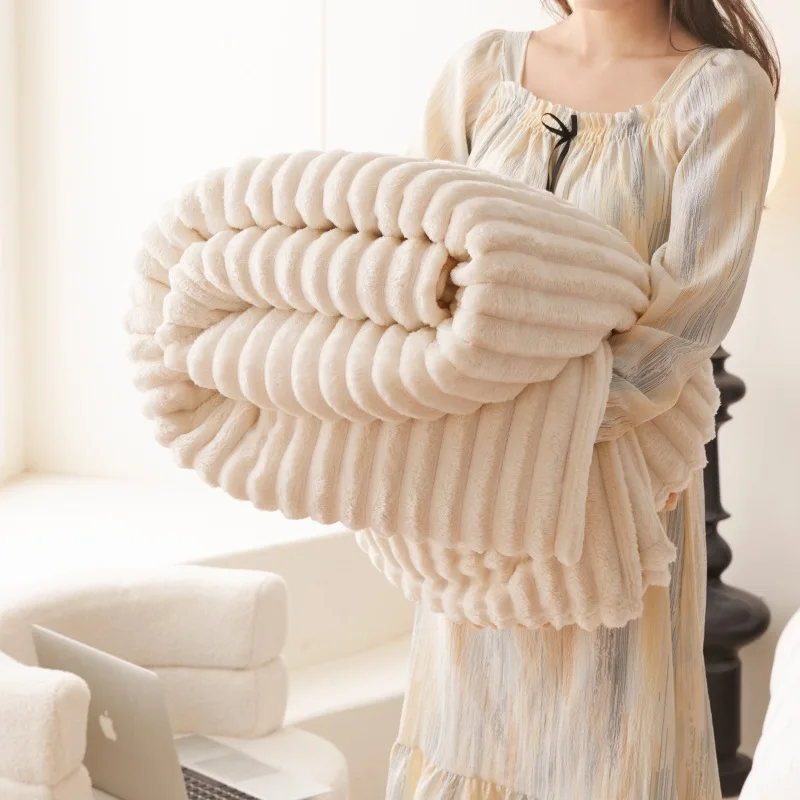 Air-Conditioner-Room-Soft-First-Class-Comfortable-Geometry-Jacquard-Weave-Warm-Polyester-Airplane-Blanket
