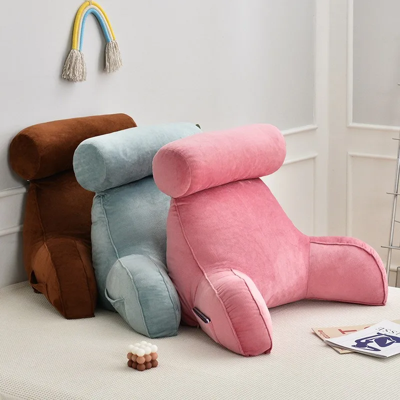 All-Season-Bed-Arm-Rest-Large-Reading-Pillow-Back-Support-Cushion-With-Holder-Pocket