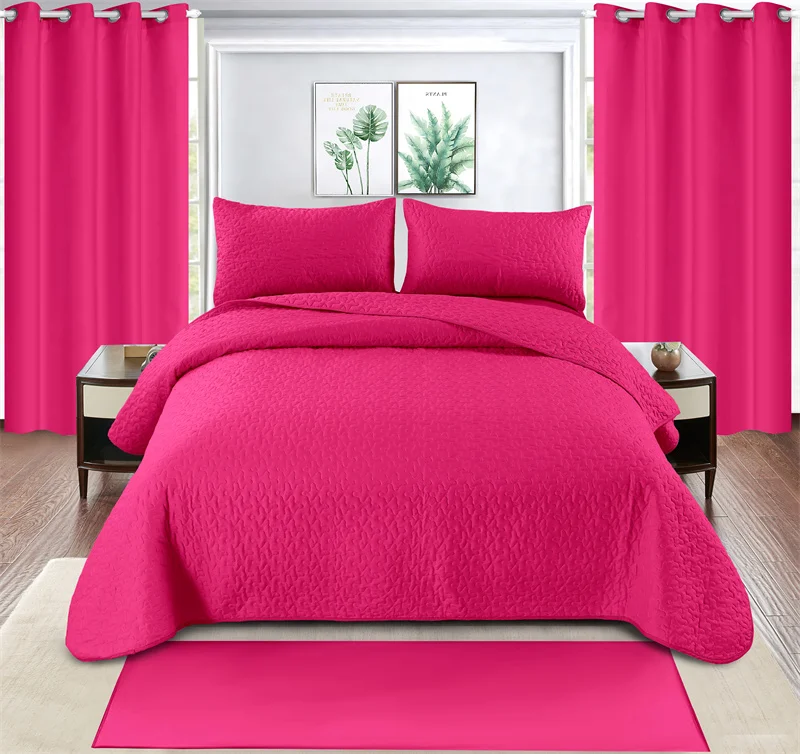 All-Season-Bed-Duvet-Cover-Set-Soft-Lightweight-Bedding-Set-With-Curtains-and-Pillowcase-Plain-Color-Quilt-Bedding-Set