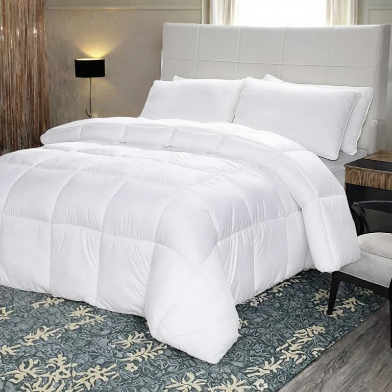 All-Season-Comforter-with-Hypoallergenic-Soft-Plush-Polyester-Filling-Embroidered-Machine-Washable-for-Home-or-Hotel