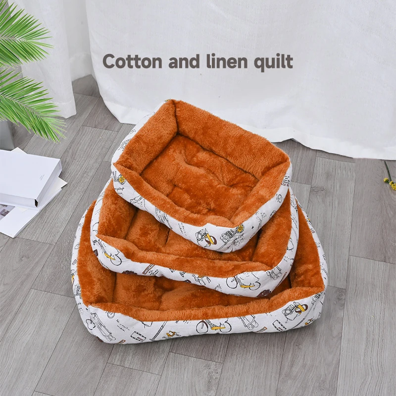 All-Season-Cotton-and-Linen-Cat-Bed-Cave-Winter-Style-Pet-Sofa-and-Kennel-with-Cartoon-Design