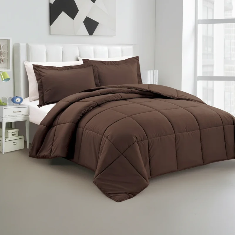 All-Season-Quilted-Fluffy-Plain-Color-Bedding-Set-Luxury-Quilted-Bedroom-Brown-Comforter-Set-Sale