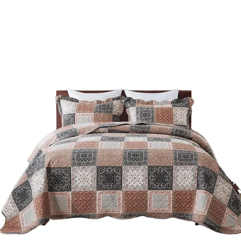 All-Season-Quilts-Bedding-Bedspreads-100-Cotton-or-Polyester-Queen-King-Bedspread-Set