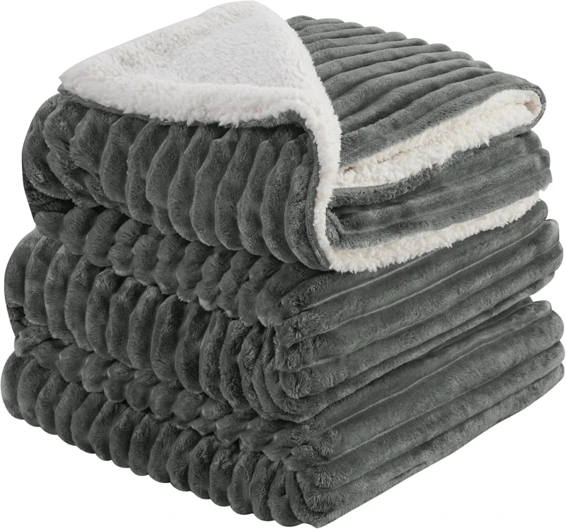 All-Season-Use-Super-Soft-Warm-Striped-Flannel-Blanket-Cozy-Plush-Fluffy-Bed-Blanket-Sherpa-Fleece-King-Size-Blanket