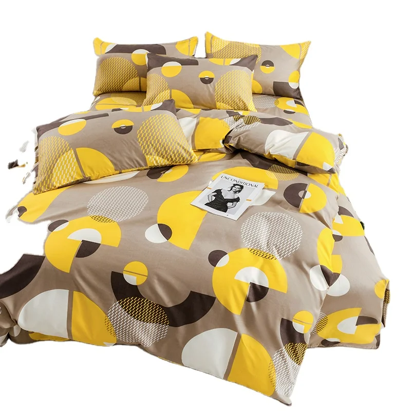 All-Seasons-Microfiber-Printed-4pcs-Bed-Sheets-Set-With-Quilt-Cover-and-Pillowcases-for-Home