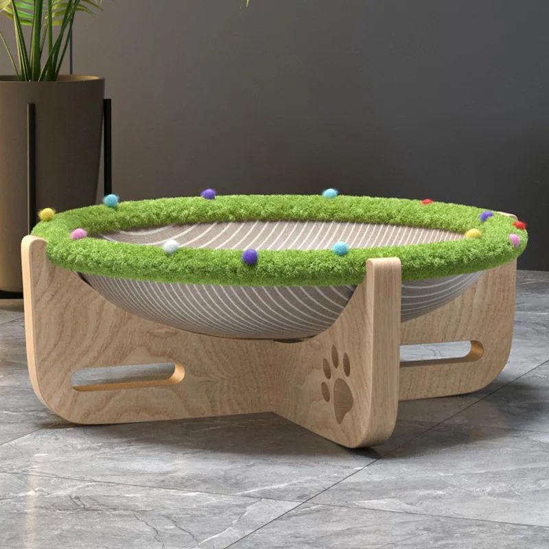 All-Seasons-Pet-Sleeping-Bed-Summer-Linen-Trampoline-Moisture-Proof-Hammock-Breathable-Solid-Integrated-Wooden-Scratching-Board