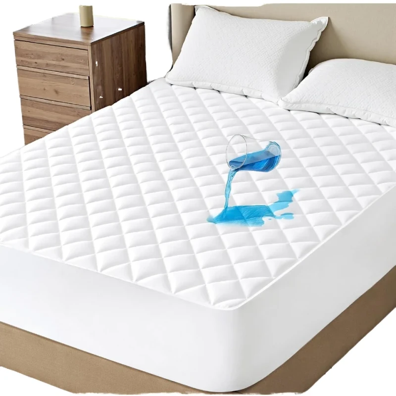 All-Size-100-Waterproof-Breathable-Hollow-Cotton-Filling-Quilted-Mattress-Cover-Protector-For-Queen-Size