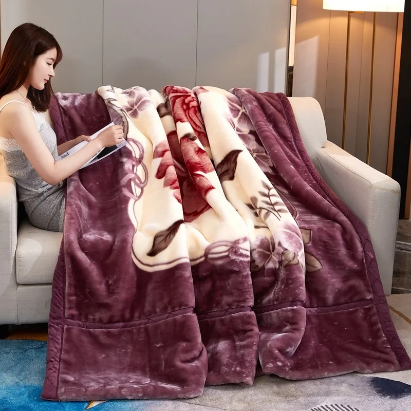 American-Embossed-Pattern-Blanket-Bedding-Soft-Raschel-Blanket-Single-Queen-King-Warm-Weighted