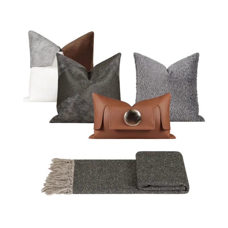 American-Promotion-Light-Luxury-Style-Gray-Brown-Home-Sofa-Pillow-Set-Square-Pillow-Bed-Cushion-Pillowcase