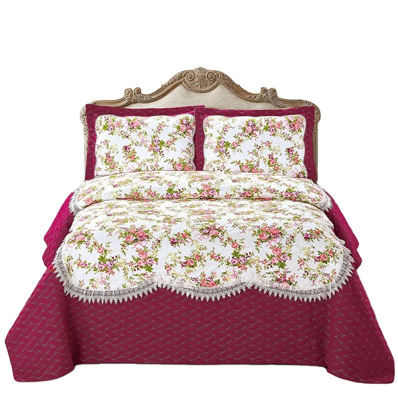 American-Style-100-Cotton-Embroidered-Bedspreads-Duvet-and-Pillowcases-Set