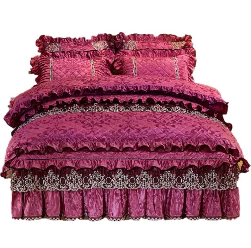 American-Style-Embroid-3d-Printed-Plant-Flower-Luxury-Velvet-Romantic-Bedding-Set