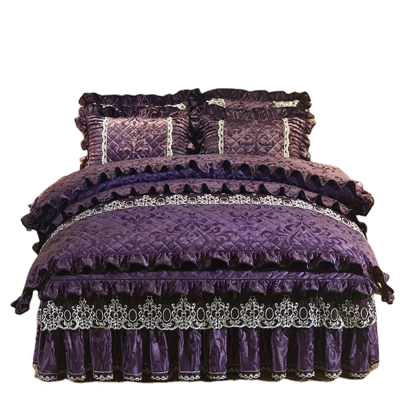American-Style-Luxury-Velvet-Quilted-Duvet-Cover-Set-4-Pcs-Cotton-Filled
