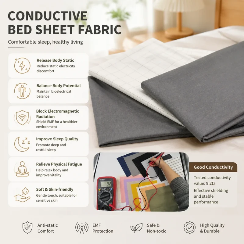 Anti-Mite-Odor-Resistant-Silver-Fiber-Conductive-Earthing-Fabric