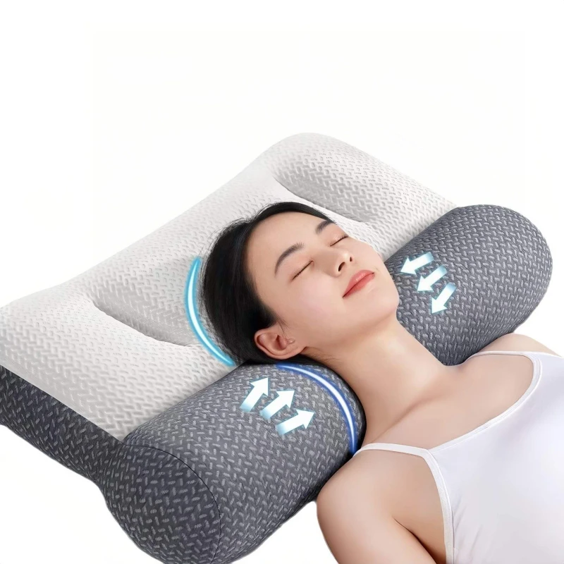 Antibacterial-Fabric-Latex-Neck-Pillow-Multi-Functional-Partition-Filling-High-Weight-Fine-Fiber-Orthopedic-Pillow