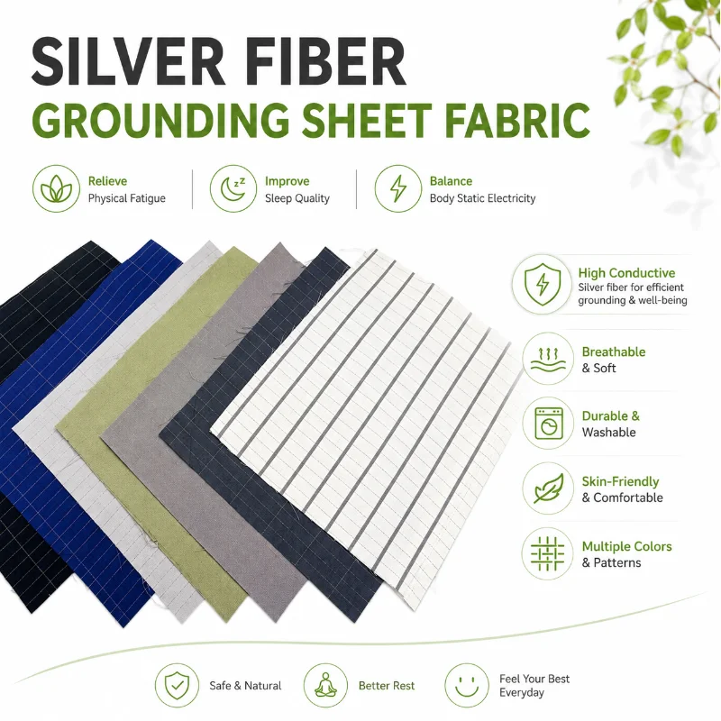 Antibacterial-Silver-Fiber-Fabric-Skin-Friendly-Conductive-Cloth-Earth-Energy-Balancing-Material-for-Pain-Relief