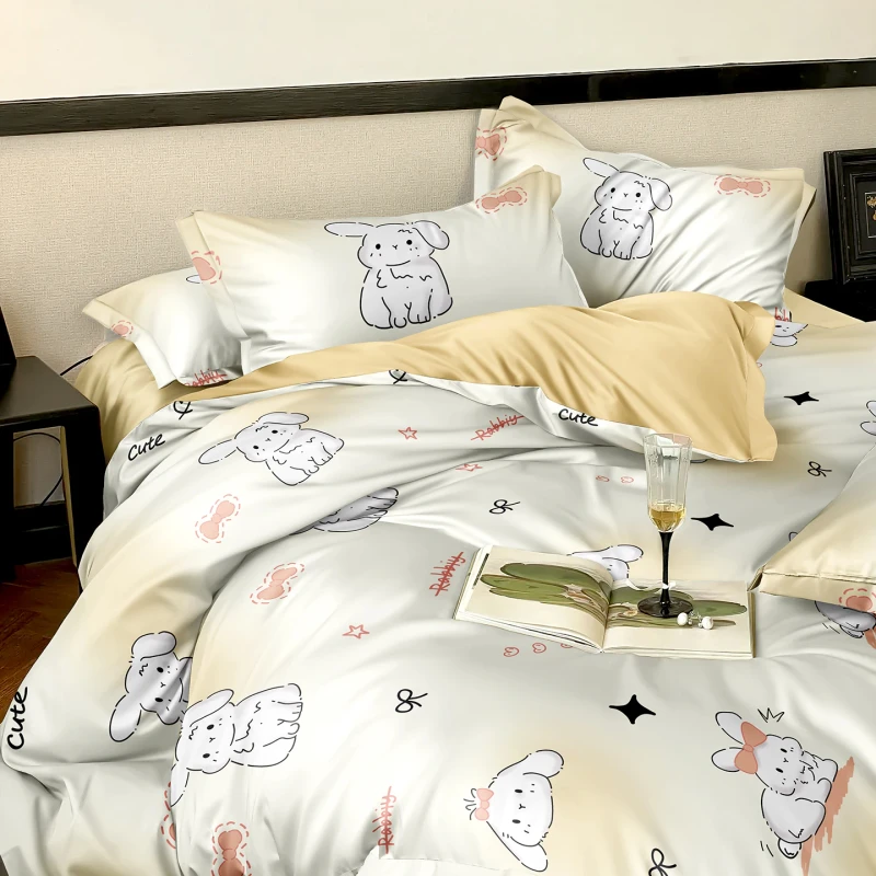 Applique-Kids-Bedding-Set-Washed-Cotton-Duvet-Cover-Comforter-for-Queen-Twin-Sizes-Reversible-Pink-Bed-Sheets-for-Boys-Girls