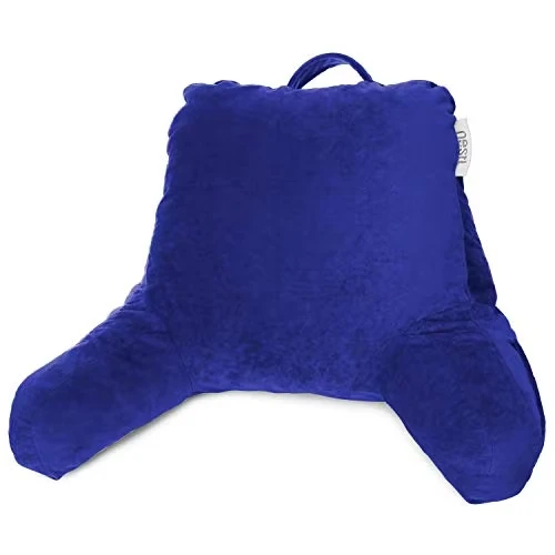 Arm-Reading-Pillows-Bed-Rest-Back-Chair-100-Polyester-Shredded-Memory-Foam-Pillow-with-Pockets