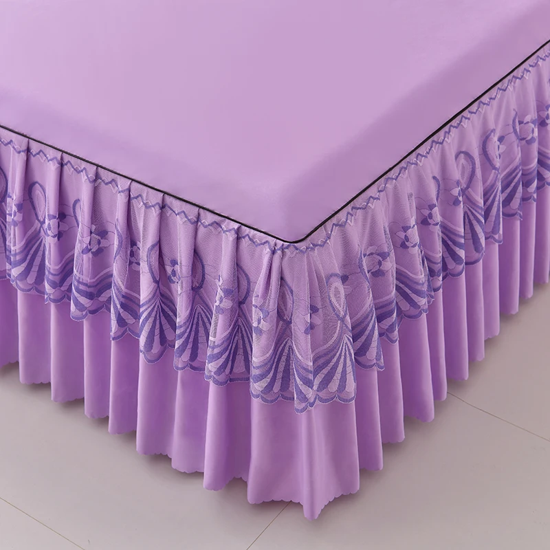 Available-in-Multiple-Colors-Twin-Platform-Ruffled-Lace-Bed-Skirt-Polyester-500TC-Home-Hotel-Use