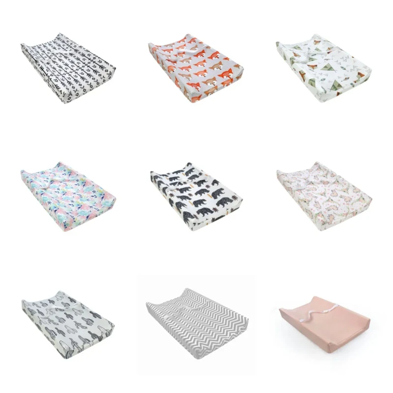 Baby-Grey-Changing-Pad-Cover-Soft-Cotton-Baby-Portable-Diaper-Changing-Pad-Travel-Changing-Pad-with-Waterproof-Cover
