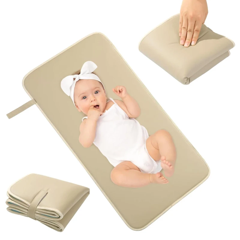 Baby-Lightweight-Changing-Mat-Waterproof-PU-Leather-Portable-Changing-Pad
