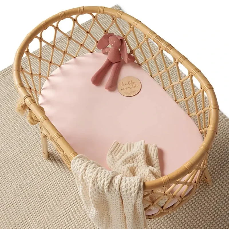 Baby-Pink-Color-All-Season-Fitted-Bassinet-Sheet-OEKO-TEX-Certified-Organic-Cotton-200T-Thread-Count-Luxury-Multipurpose-Use