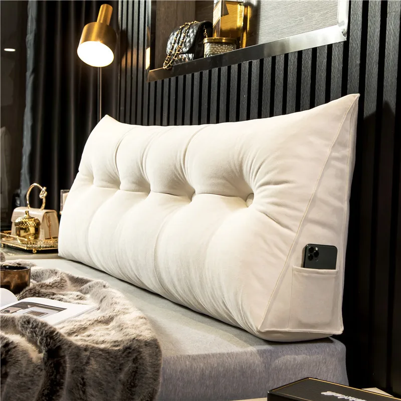 Backrest-Body-Support-Bolster-Cushion-With-Removable-Cover-Long-Triangular-Headboard-Bed-Rest-Reading-Wedge-Pillow