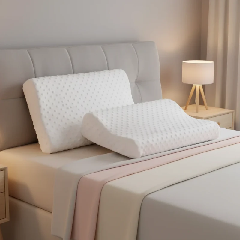 Bamboo-Bolster-Modern-Queen-Size-Hotel-Anti-snore-Memory-Foam-Neck-Contour-Pillow-Lightweight-Massage-Therapy-Bed-Space