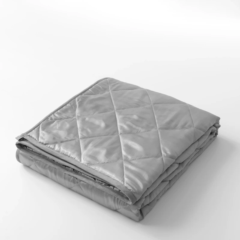 Bamboo-Polyester-Soft-Portable-Minky-Weighted-Blanket-Quilted-Plain-Style-for-Home-and-Hotel-Use