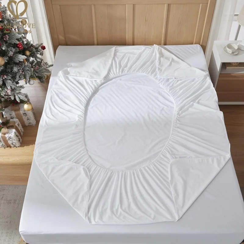 Bamboo-Terry-Knitted-Waterproof-Mattress-Protector-Bed-Mat-Custom-Made-Anti-Dust-Mite-for-Hotel-Use
