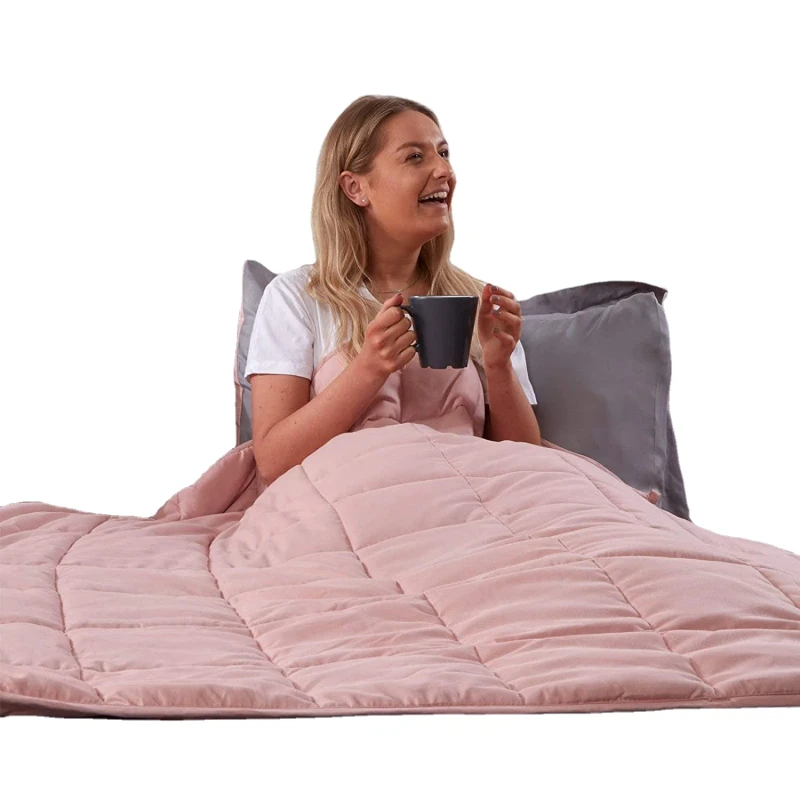Bamboo-Weighted-Blanket-Adults-Teenagers-Kids-Therapy-Sensory-Anxiety-Autism-Insomnia-Stress-Relief-Polyester-Quilt