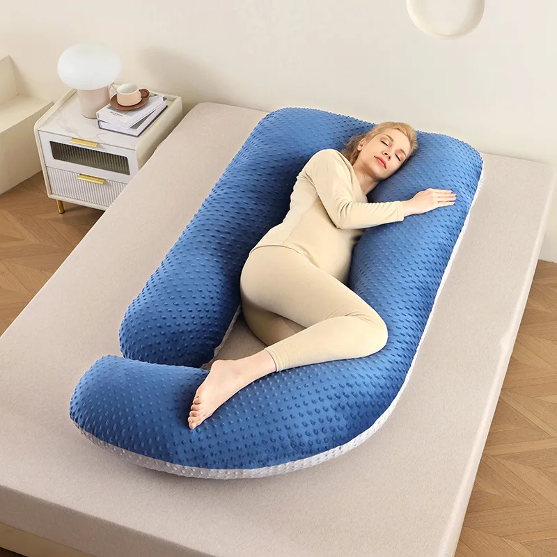 Bean-Fleece-Maternity-Body-Pillow-for-Pregnant-Women-G-shaped-with-Neck-Protection-Sleep-Aid-Washable-Outer-Cover