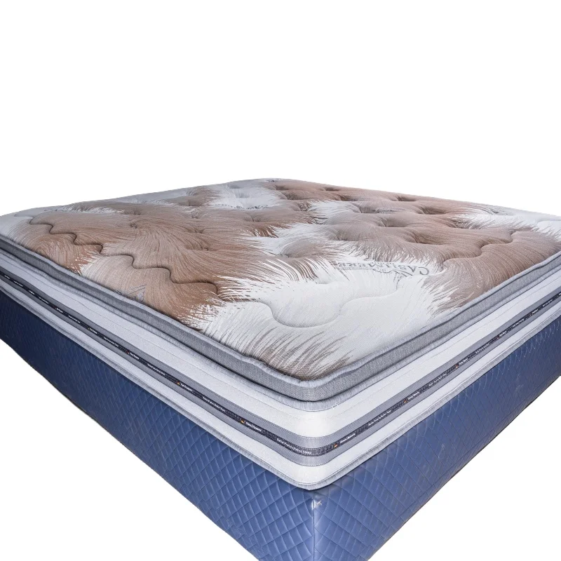 Bed-Furniture-Spring-Memory-Foam-Mattress-with-Organic-Suede-Fabric-Cover-Dyed-Pattern-Breathable-Mattress-Cover