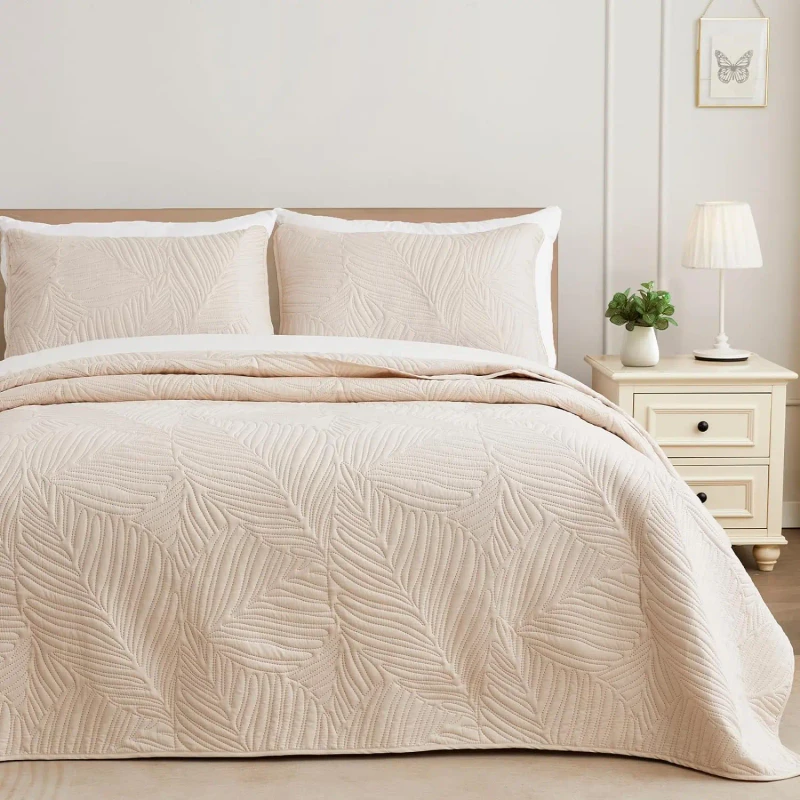 Bed-Home-Hotel-100-Polyester-Quilt-3pc-Set-King-Size-Queen-Microfiber-Bedspread-Cover-Quilted-Coverlets-Bedspreads