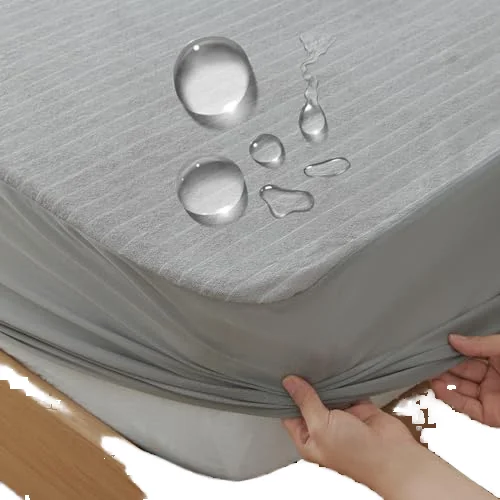 Bed-Mat-Waterproof-Mattress-Protector-Breathable-Noiseless-Knitted-Polyester-Filling-Quilted-100-Polyester