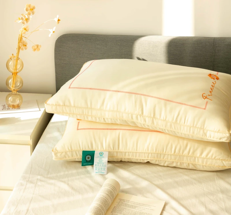 Bed-Pillow-Breathable-Fabric-Contour-Design-Neck-Support-for-Home-and-Dorm-Use-in-Stock
