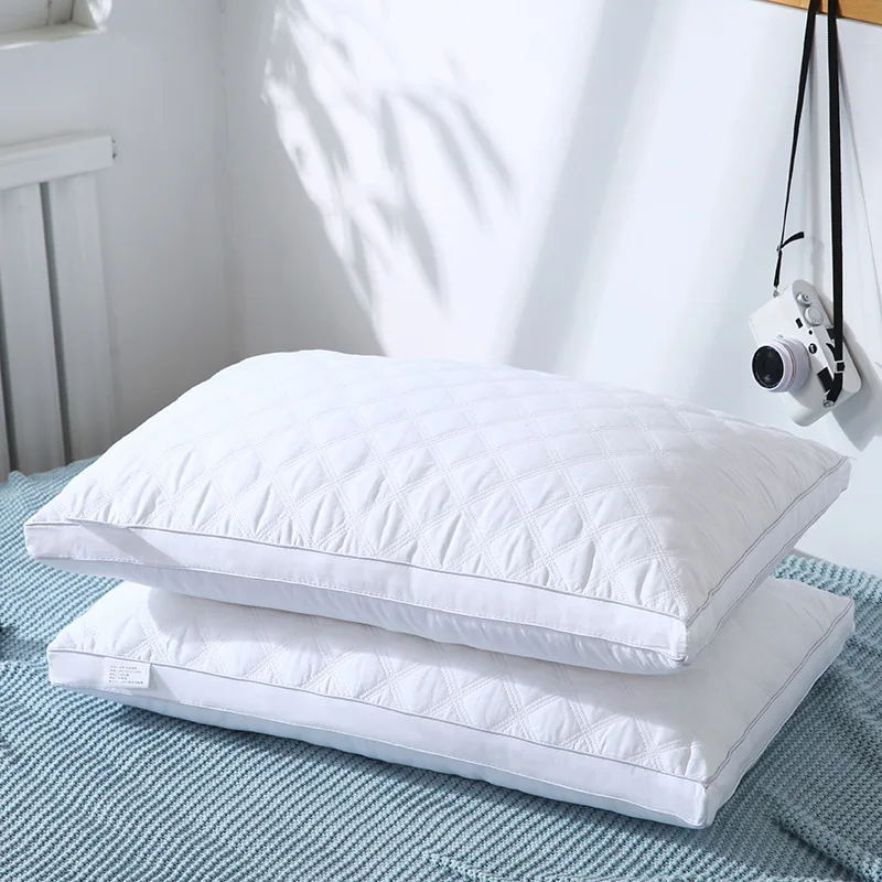 Bed-Pillow-Polyester-Filling-Quilted-Durable-Comfortable-Rectangular-Household-Hotel-Pillow-Insert