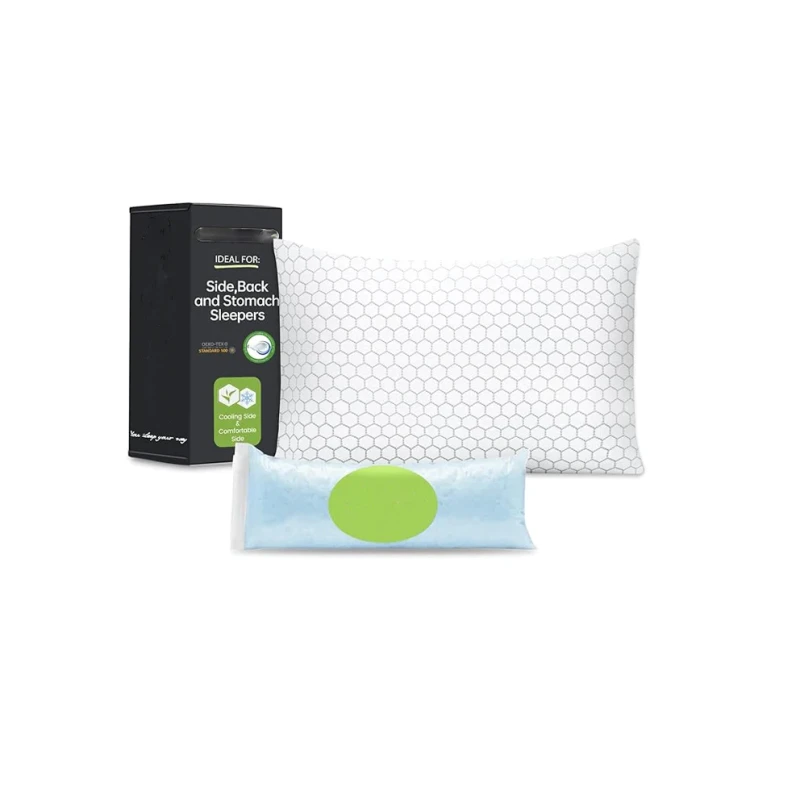 Bed-Pillows-Sleeping-Adjustable-Shredded-Memory-Foam-Filling-Cooling-Pillow-Washable-Removable-SideBack-Sleepers-Queen-Pillows