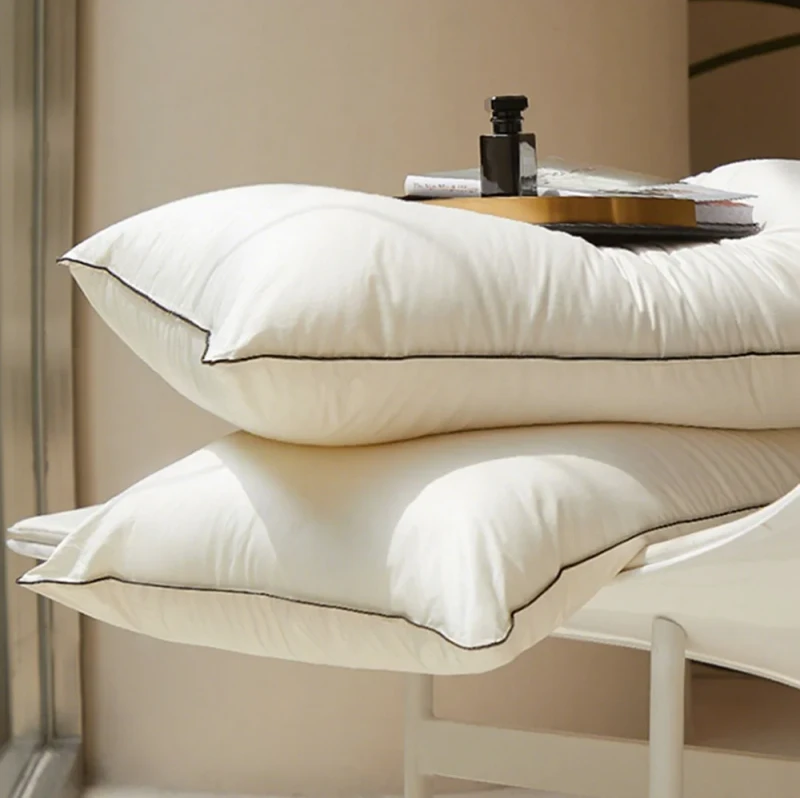 Bed-Pillows-for-Side-and-Back-Sleepers-Cotton-Cover-Firm-Hotel-Collection-Goose-Feather-and-Down-Pillow