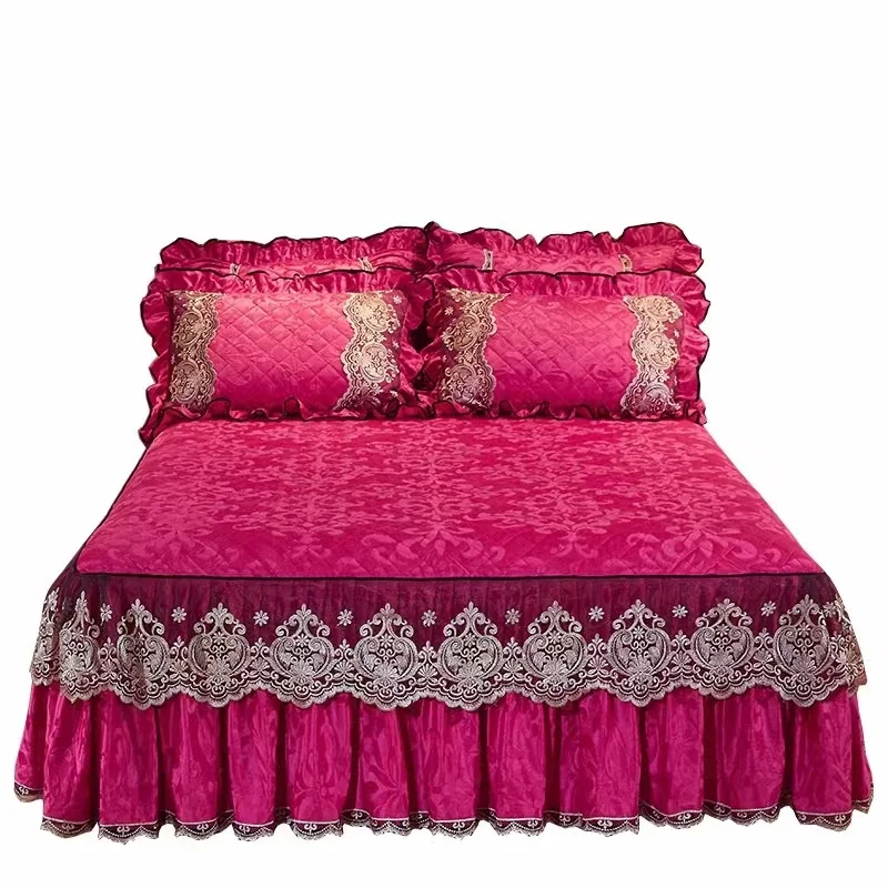 Bed-Skirt-Cover-Bedding-Velvet-Fabric-Decorative-Bedspread-Bed-Skirt-Skirt-Bed-Cover