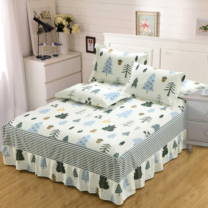 Bed-Skirt-in-Stock-100-Cotton-Rabbit-Floral-Fitted-Sheet-Cover-Bedroom-Bed-Cover-Skirt-Cotton-Fiber-Skirt-Bed-Sheet