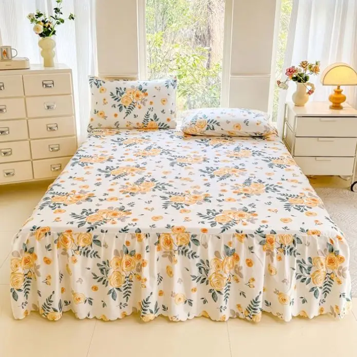 Bed-Skirts-Set-Double-Layer-Bedspread-Floral-Printed-Bed-Sheet-Bilateral-Bed-Skirt-Bedsheet-2