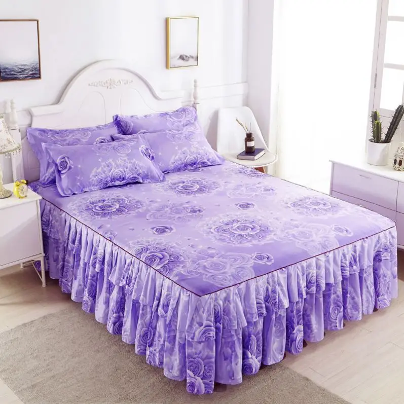 Bed-Skirts-Set-Double-Layer-Bedspread-Floral-Printed-Bed-Sheet-Bilateral-Bed-Skirt-Bedsheet-4
