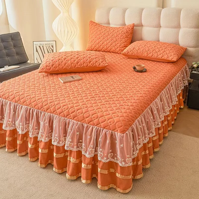 Bed-Skirts-Set-Double-Layer-Bedspread-Floral-Printed-Bilateral-Bed-Skirt-2-Pieces-of-Pillowcase-Bed-Sheets