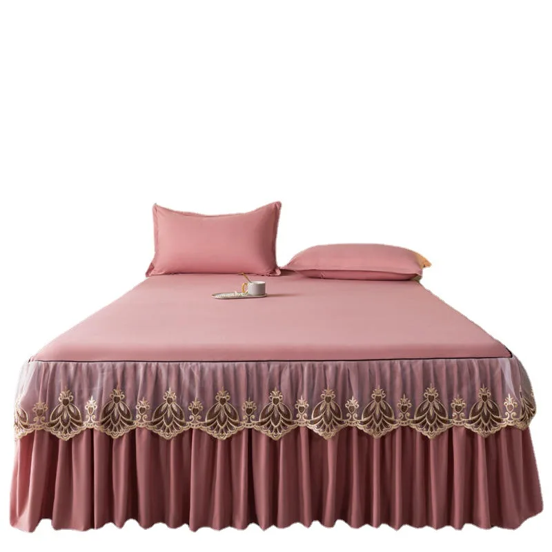 Bed-Spread-Bed-Skirt-Cover-Set-Bedding-Bed-Sheet-With-Bedding-Skirt-King-Queen-Size-Luxury-Design