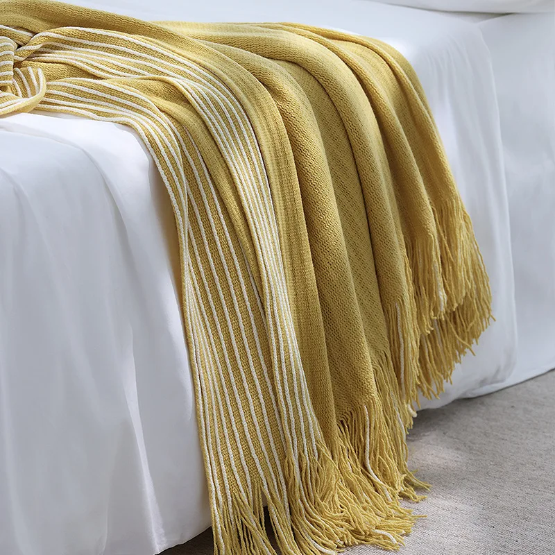 Bed-Tail-Towel-Bed-Runner-Leisure-Cover-Carpet-Homestay-Hotel-Rural-Style-Knitted-Blankets