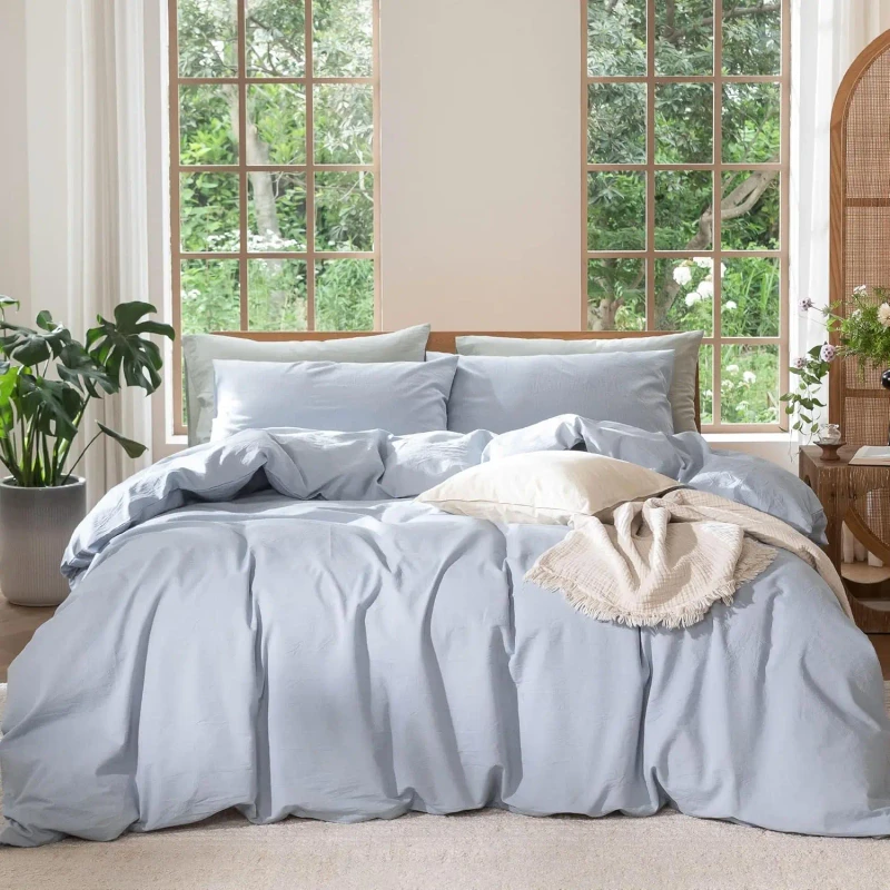 Bedding-Duvet-Cover-Set-100-Washed-Cotton-Linen-Like-Textured-Breathable-Durable-Soft-Comfy-Duvet-Cover-Set