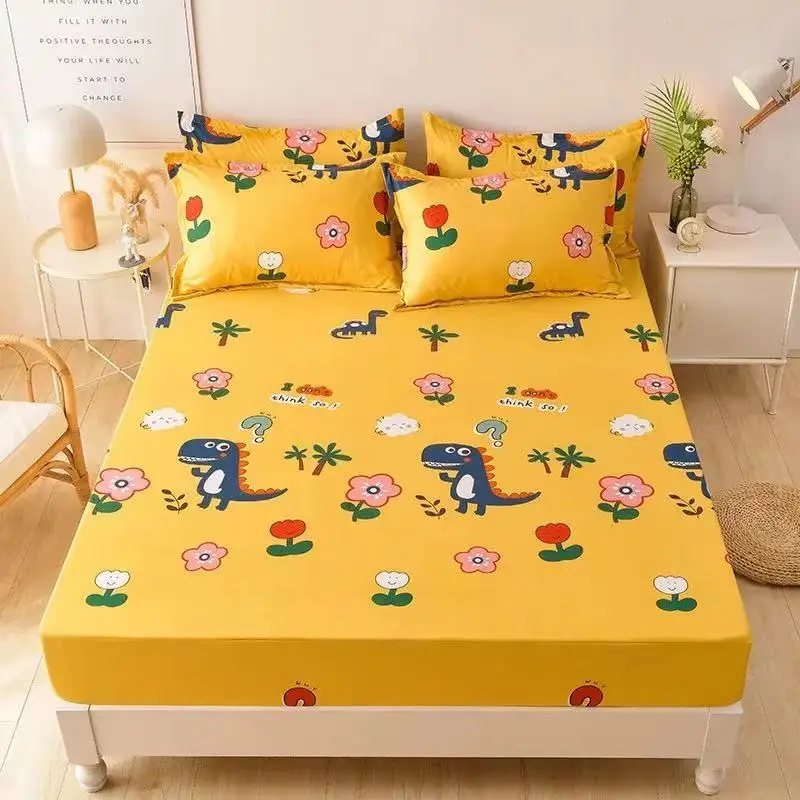 Bedding-Fitted-Sheet-Elastic-Twin-Full-Size-Queen-Size-Printed-for-Kids-with-2-Pillow-Shams